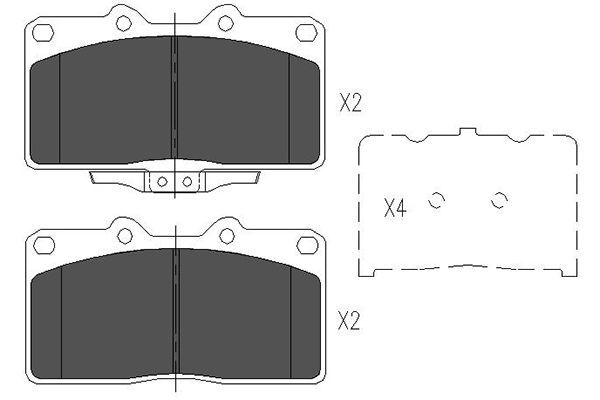 KAVO PARTS Комплект тормозных колодок, дисковый тормоз KBP-5529